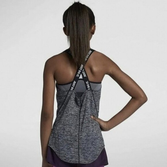 Nike Dri FIT Elastika Training Tank Top Youth  Small Girl Grey NWT 112025 - Picture 3 of 9